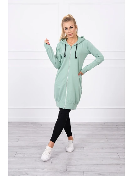 Mikina s kapucí tmavě mátová