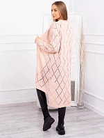 Sveter s geometrickým vzorom púdrovo ružový