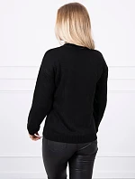 Polovičný sveter s rolákom čierny