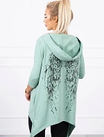 Tmavá mätová mikina s potlačou krídel