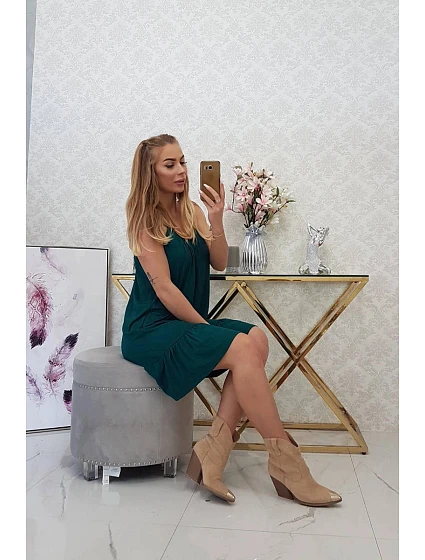 Šaty s model 21753090 páskem zelené - K-Fashion