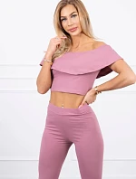 Sada s volánikom tmavo ružová