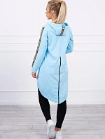 Mikina so zipsom na chrbte modrá