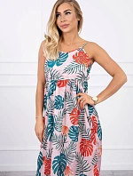 Šaty s motívom listov púdrovo ružovej