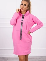 Šaty s kravatou vo svetlo ružovej farbe