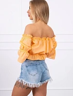 Broskyňovo sfarbená pruhovaná blúzka