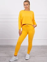 Súprava s oversize blúzkou horčicovej farby