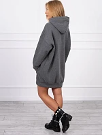 Zateplená mikina s vyšitým nápisom oversize graphite