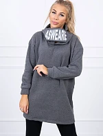 Zateplená mikina s kapucňou v grafitovej farbe