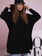 Zateplená mikina s bočnými otvormi čierna