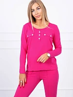 Súprava s gombíkovým výstrihom fuchsiová