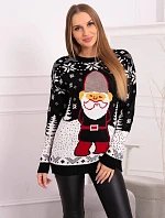 Vianočný sveter so Santa Clausom čierny