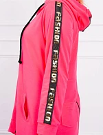 Mikina so zipsom na chrbte ružová neónová