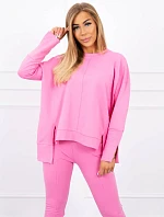 Súprava s oversize blúzkou svetlo ružová