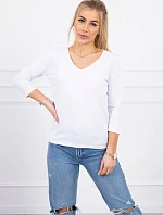 Blúzka s výstrihom do V biela