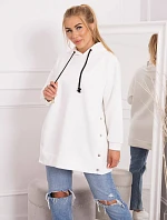 Zateplená mikina so zapínaním na cvoky ecru