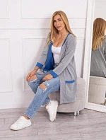 Dvojfarebná pláštenka s kapucňou nevädza + sivá