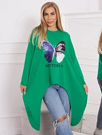 Oversize blúzka s potlačou svetlo zelená