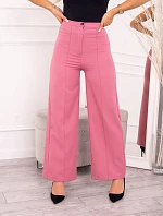 Široké nohavice tmavo ružové