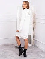 Velúrové šaty s kapucňou ecru