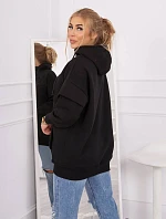 Zateplená mikina s polovičným zipsom čierna