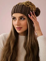 Milano fleecová čiapka K203 yellow melange+brown