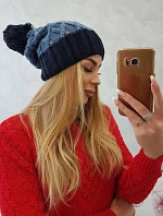 Milano fleecová čiapka K203 denim+blue