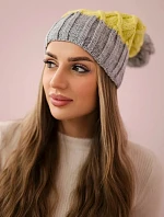 Milano fleecová čiapka K203 žltá+sivá
