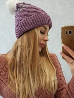 Fleecová čiapka Ilona K218 fialová+biela