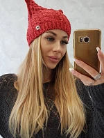 Fleecová čiapka Rabbid K237 v malinovej farbe