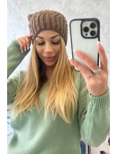 Fleecová čiapka Paulina K227 mocca