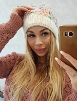 Bublinková čiapka K219 ecru