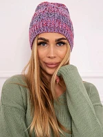 Fleecová čiapka Melisa K241 fialová+červená