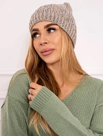 Fleecová čiapka Melisa K241 beige+grey