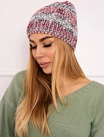 Fleecová čiapka Melisa K241 burgundy+grey