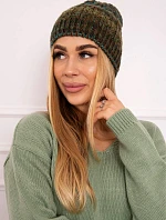 Fleecová čiapka Melisa K241 hnedá+zelená