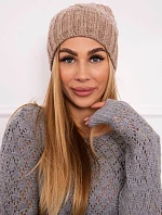 Fleecová čiapka Paris K213 tmavo béžová