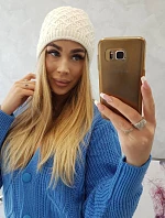 Fleecová čiapka K204 ecru
