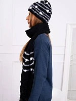 Dámska súprava so šatkou Anika K304 čierna