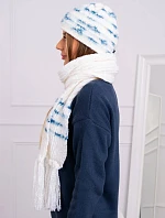 Dámska súprava so šatkou Anika K304 ecru+jeans