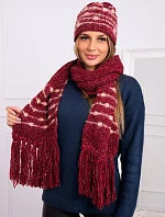 Dámska súprava so šatkou Anika K304 vínová