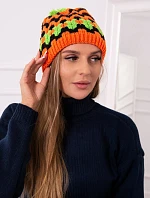 Dámska čiapka Laila K283 orange neon+black+green neon
