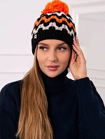 Dámska čiapka Laila K283 black+neon orange