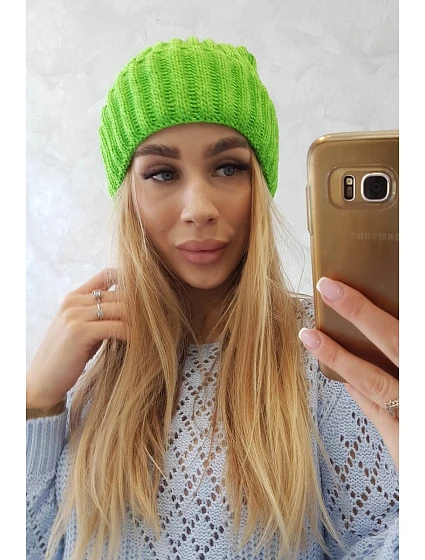 Čepice Magda s model 21798545 K293 zelená neonová - K-Fashion