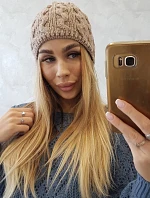 Fleecová čiapka Teresa K285 tmavo béžová