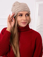 Fleecová čiapka Edyta K298 béžová