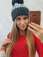 Dámska čiapka s brmbolcom Ellen K325 graphite