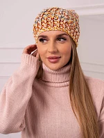 Dámska čiapka s brmbolcom Maria K335 horčicová