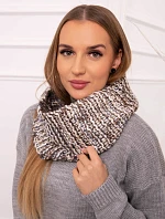KN16 Dámska čiapka ecru+mocca