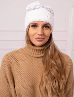 Dámska čiapka Kira K374 biela+sivá